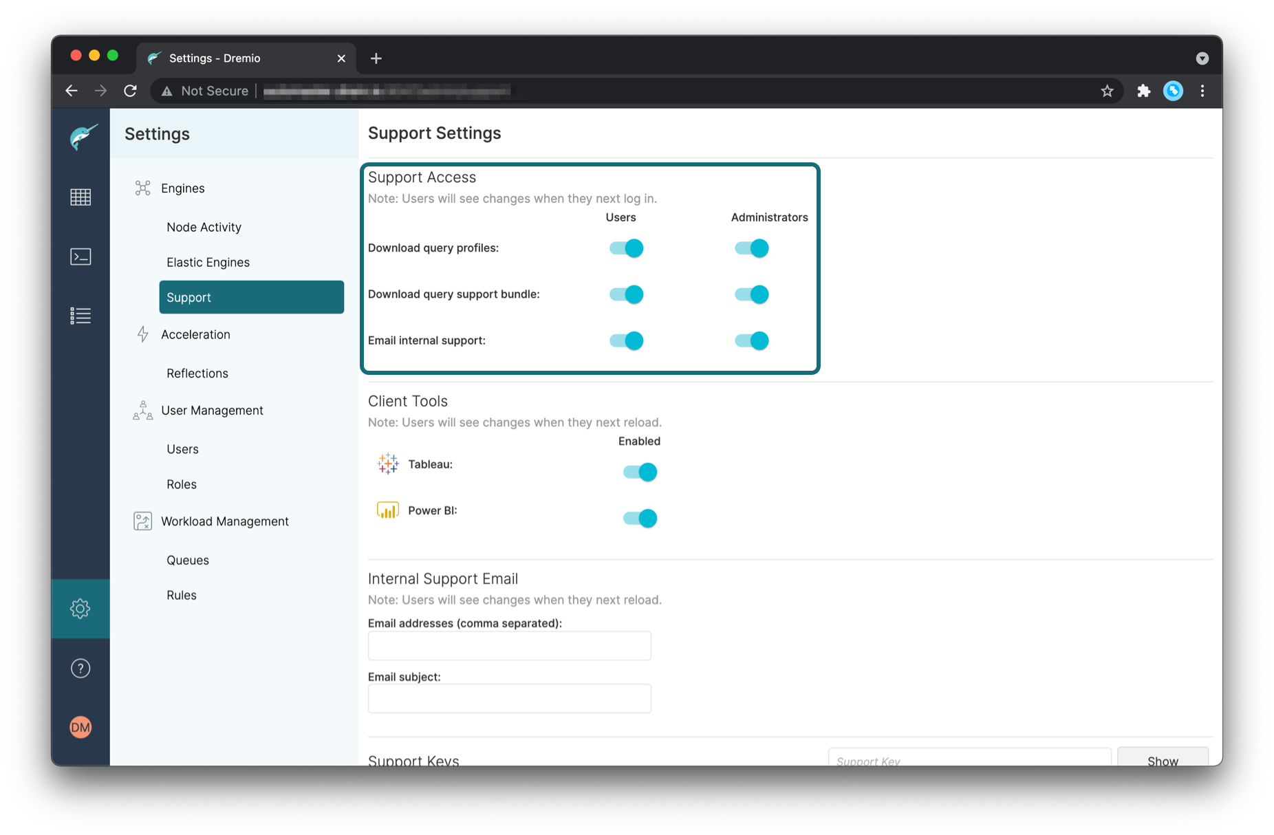 Activate Download query support bundle.