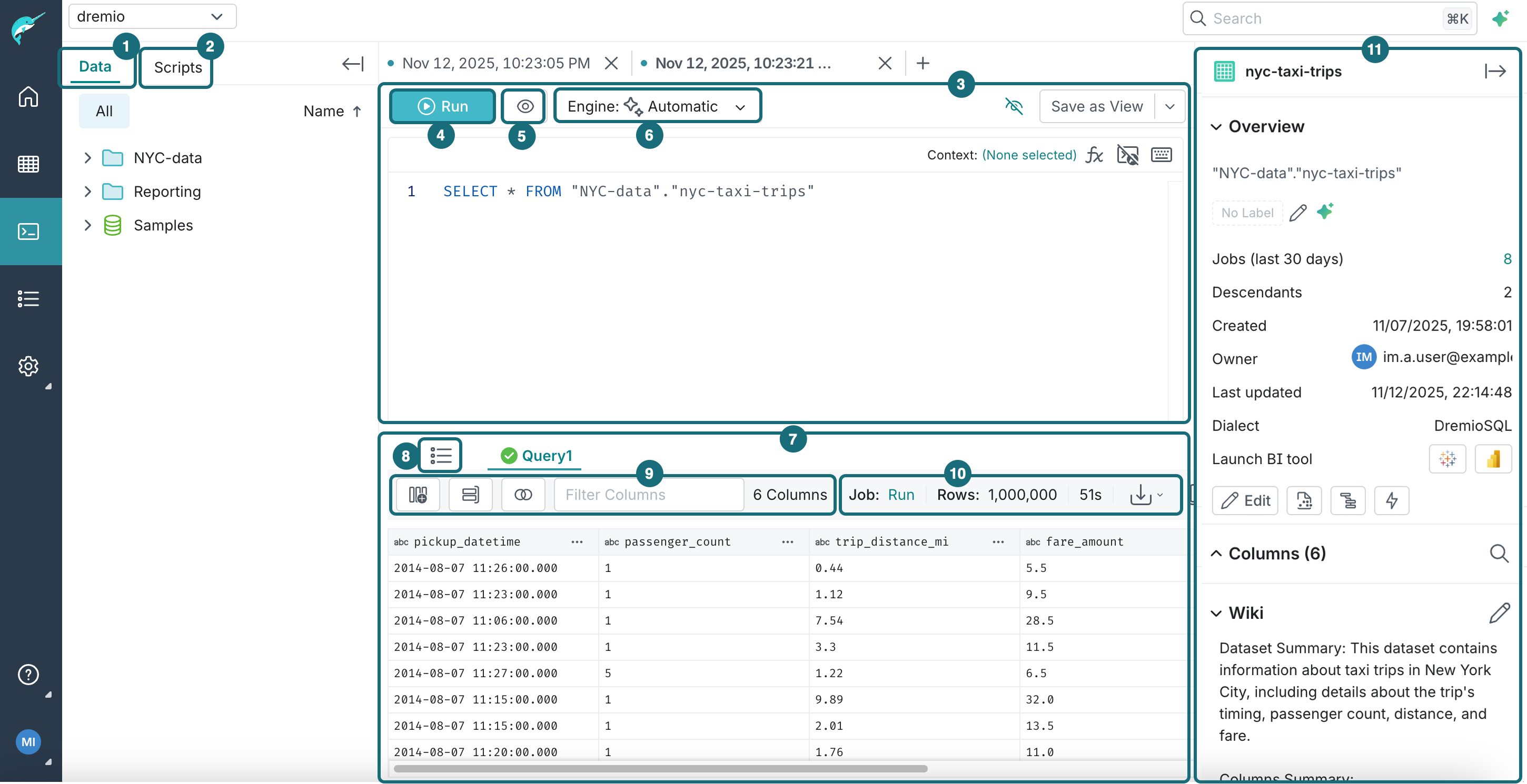 SQL Runner interface